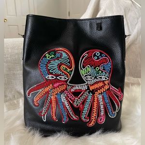 Min and Mon Octotwins Leather Bucket Shoulder Bag